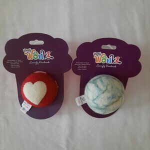 2 Wooly Wonkz 100% Wool Eco-Friendly Chemical Free Azo-Free Dyes Dog Toys